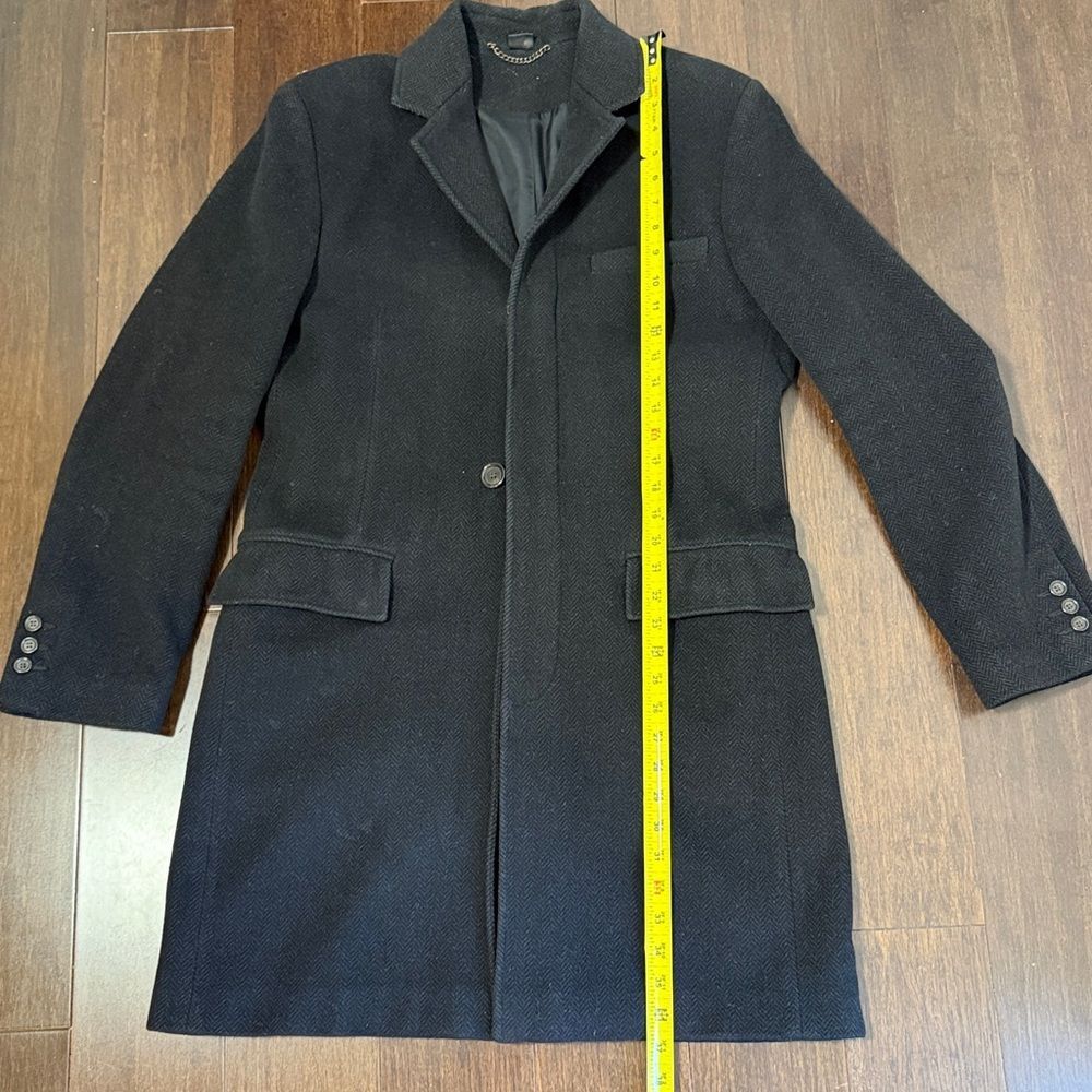 Club Monaco Men's Black Wool Cashmere Overcoat Long Blazer Coat Jacket - Picture 11 of 12